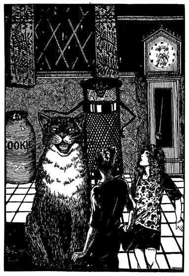 "Jeremiah, put these nice plump children in the cooky
jar," said Grater in his rough voice.