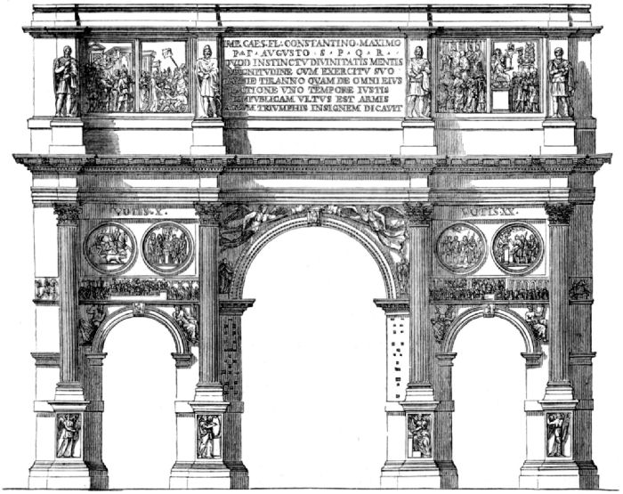 Схемы фасадов арки императора тита и арки императора константина в риме
