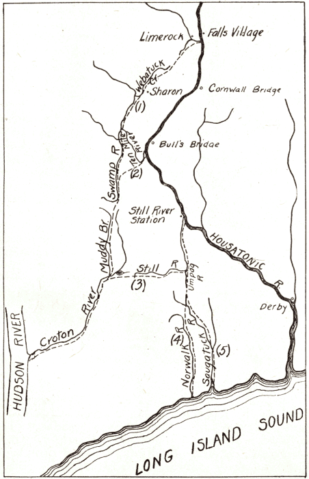 Present drainage of the Danbury region.