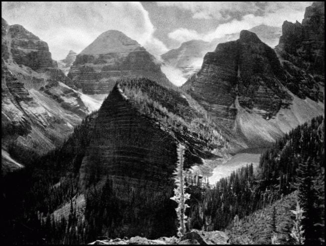 LAKE AGNES, CASTLE CRAGS, HAZEL PEAK AND MOUNT LEFROY