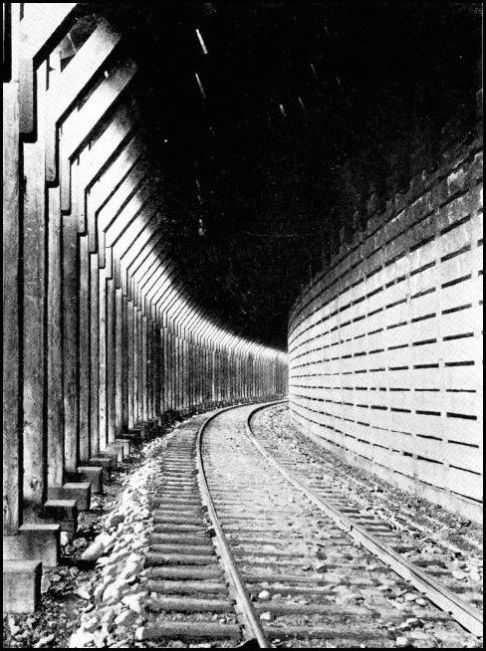 INTERIOR OF A SNOW SHED