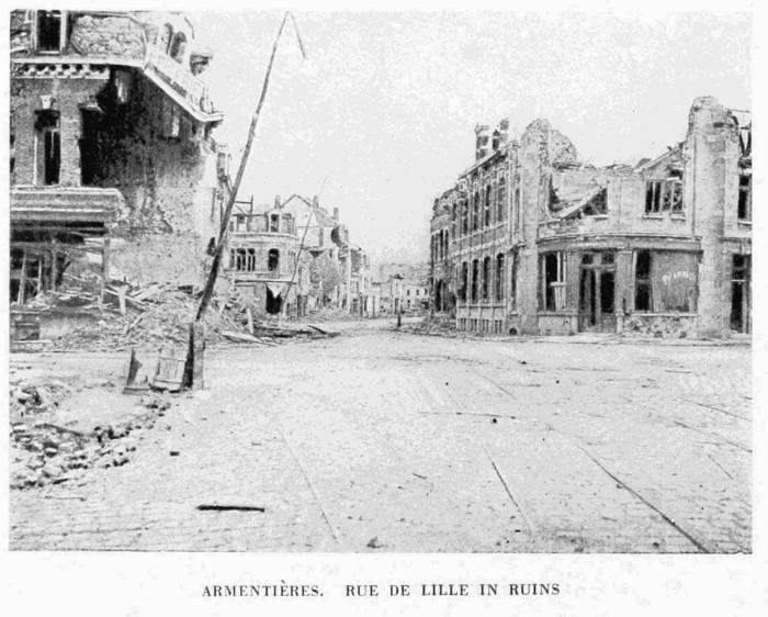 ARMENTIRES. RUE DE LILLE IN RUINS