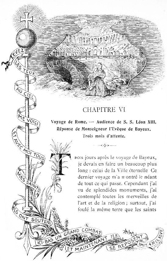 LEVEZ LES YEUX AU CIEL ME VOICI ET AVEC MOI TOUS MES
SAINTS ILS ONT SOUTENU ICI-BAS UN GRAND COMBAT ET MAINTENANT ILS SE
REPOSENT IMIT. 4. III. Ch. XLVII