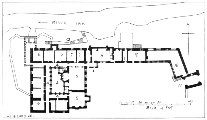 GROUND-PLAN OF THE COLLEGIATE BUILDINGS, NOW CHETHAM'S HOSPITAL.
(From "Old Halls of Lancashire and Cheshire," by Henry Taylor.)