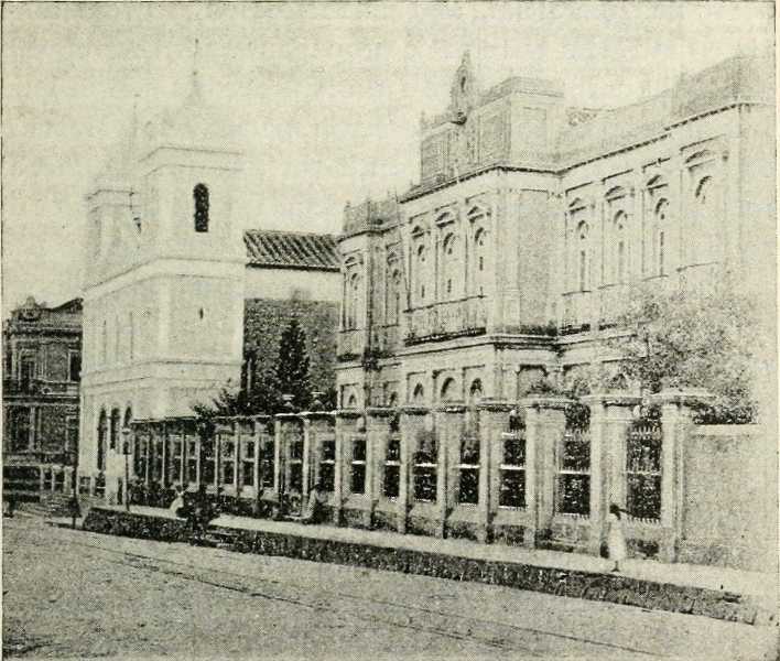 HOSPITAL AND OLD CHURCH AT PORTO ALEGRE.