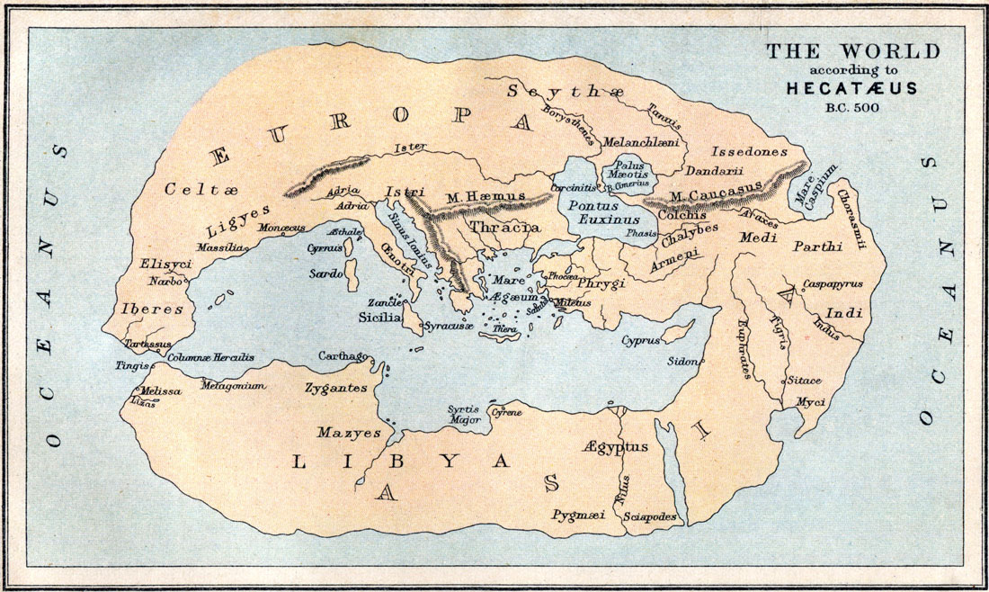 В землеописание гекатея милетского включено изображение карты
