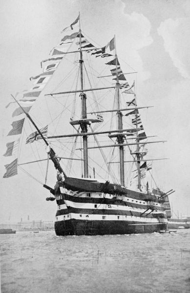 photo: sailing ship with many flags