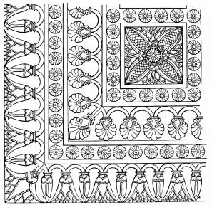 Fig. 45.—Ornamented Pavement from the Northern Palace of
Coyundjic.