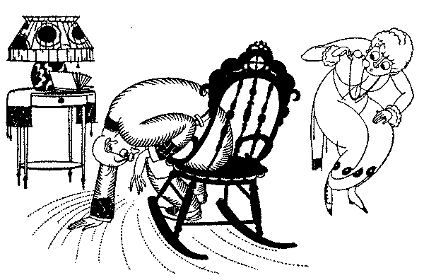 Man on rocking chair.