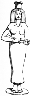 Fig. 37.—Egyptian Red-polished Terra-cotta Bottle.
(British Mus.)