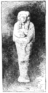 Fig. 41.—Egyptian Mummy Figure. Style, XIXth Dynasty.
(Way Coll., Boston Museum of Fine Arts.)