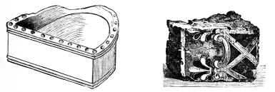Fig. 52.—Box in Porcelain (?). (Nimroud.)
Fig. 53.—Enamelled Brick. (Louvre.)