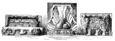 Fig. 72.—Enamelled Bricks from the Tower of Nankin. (N.
Y. Metropolitan Museum.)