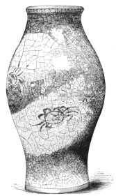 Fig. 73.—Crackle Vase, with Crabs in Blue. 7 in. high.
(J. C. Rankle Coll.)
