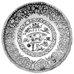 Fig. 83.—Blue-and-white Plaque, with Honorific Marks.
(J. C. Runkle Coll.)