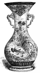 Fig. 122.—Kioto Vase. Very Brilliant Colors. Height, 18
in. (Boston Museum of Fine Arts.)