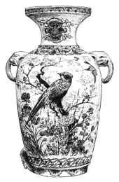 Fig. 123.—Kioto Faience. Brown, Red, and Green on Buff.
(J. F. Sutton Coll.)