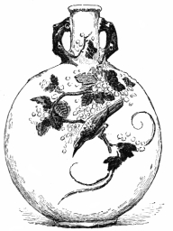 Fig. 126.—Suma Earthen-ware. Blue Slate Color; Black,
Red, and Reddish-brown Decoration. (A. A. Vantine & Co.)