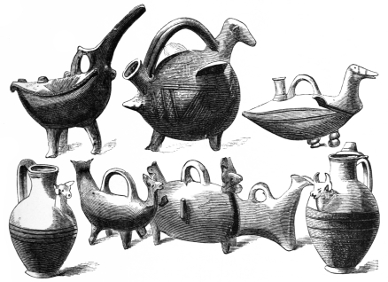 Fig. 155.—Phœnician Vases, found at Dali. (Cesnola
Coll., N. Y. Metropolitan Museum.)
