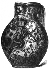 Fig. 210.—Chaffagiolo Pitcher. (South Kensington
Museum.)