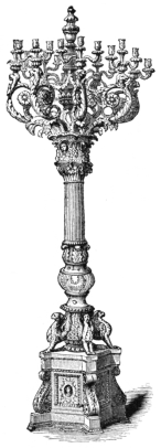 Fig. 302.—Swedish Faience Candelabrum. (Wm. Astor
Coll.)