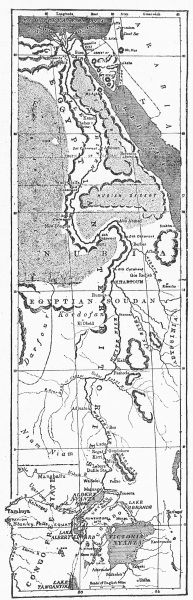 MAP OF NILE BASIN TO-DAY, FROM MEDITERRANEAN TO S. LAT 4.