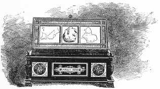 A CASKET, THE GIFT OF KING LEOPOLD II., KING OF THE BELGIANS, CONTAINING THE STAR OF AFRICA, AND THE STAR OF SERVICE.