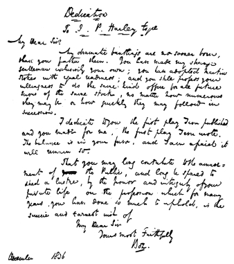 DEDICATION TO “THE VILLAGE COQUETTES,” BY CHARLES DICKENS

From the manuscript formerly in the Coggeshall collection, much reduced
in size
