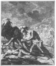 The eldest son of King William rebelled against his
father’s authority and fled to the castle of Gerberoi. King William
pursued him and besieged the castle. During the siege the king was
wounded by his son in single combat, but they were afterwards
reconciled.