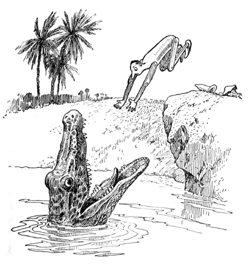 Crocodile catches Pinocchio