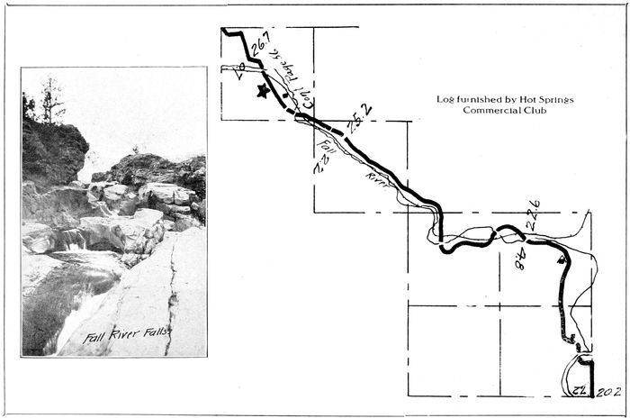 _Fall River Falls_ Log furnished by Hot Springs Commercial Club