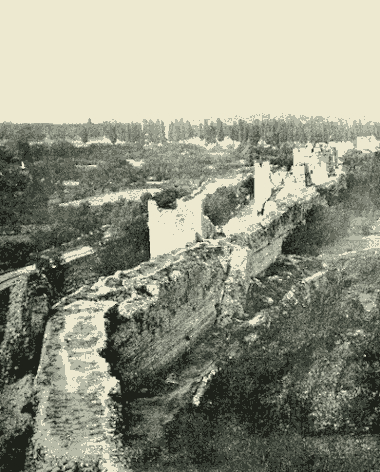 Portion of the Theodosian Walls (From Within the City).