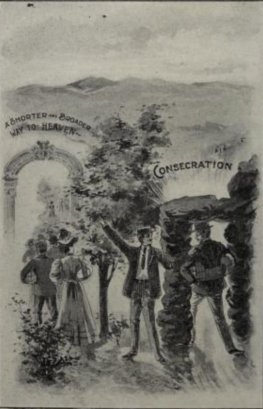 Mr. Elder, unable to push through the narrow pass of
Consecration, was compelled to take the “Shorter and Broader Way to
Heaven.”