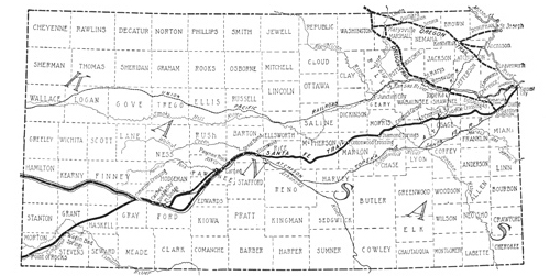 Illustration: Santa Fe and Oregon Trails