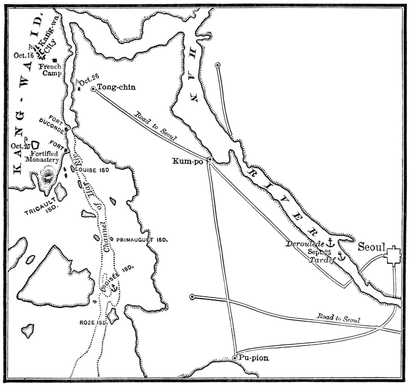 Map of French Naval and Military Operations, 1866.