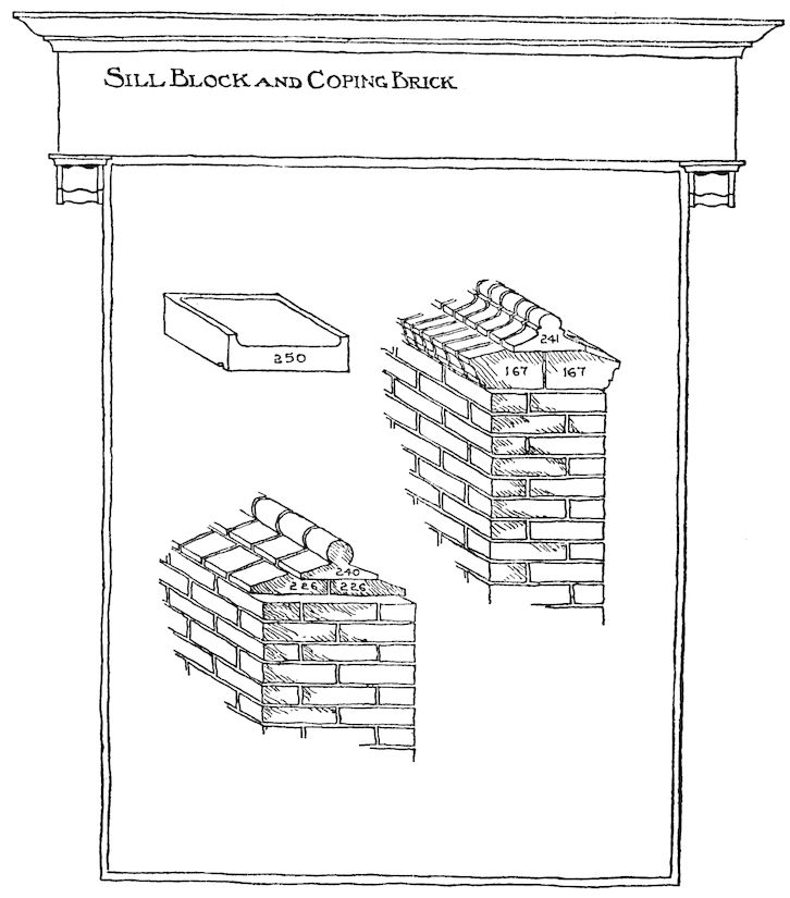 SILL BLOCK AND COPING BRICK.