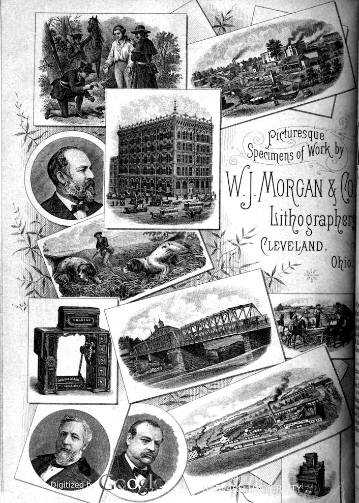 Picturesque Specimens of Work by W J MORGAN & CO Lithographer CLEVELAND, Ohio.
