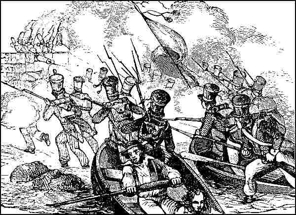 Illustration: BATTLE OF QUEENSTOWN.