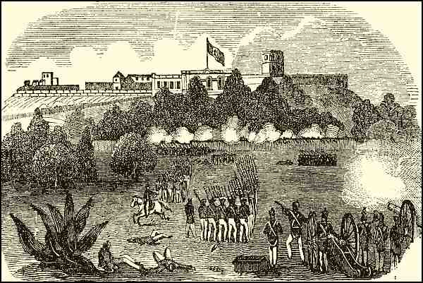 Illustration: CANNONADE AND BOMBARDMENT OF CHAPULTEPEC.