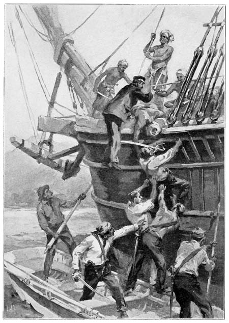 On the decks above were three hundred desperate and
well-armed natives